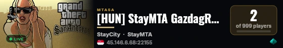 [HUN] StayMTA GazdagRP - CSATLAKOZZ A CONNECT SZERVERRŐL! live status badge