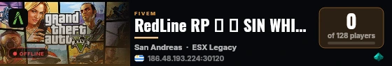 RedLine RP ┃ 🔴 SIN WHITELIST 🔴 live status badge