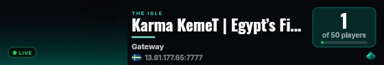 Karma KemeT | Egypt’s First Dino Survival Server live status badge