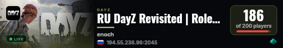 RU DayZ Revisited | Roleplay, Community live status badge