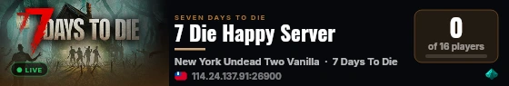 7 Die Happy Server live status badge