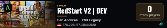 RedStart V2 | DEV live status badge