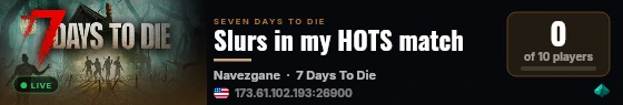 Slurs in my HOTS match live status badge