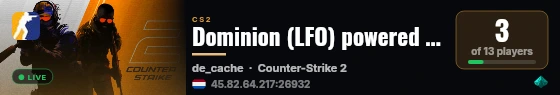 Dominion (LFO) powered by PRACC.COM live status badge