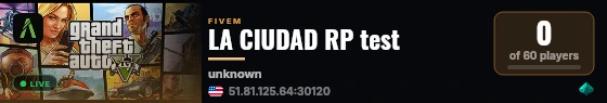 LA CIUDAD RP test live status badge