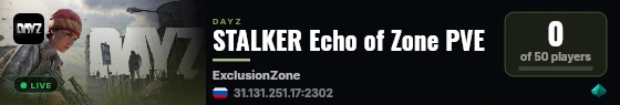 STALKER Echo of Zone PVE live status badge