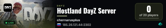 Hostland DayZ Server live status badge