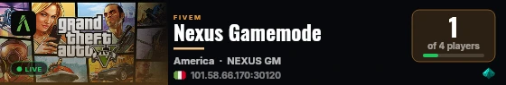 Nexus Gamemode live status badge