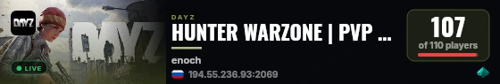 HUNTER WARZONE | PVP | EVENTS | BASEBUILD live status badge