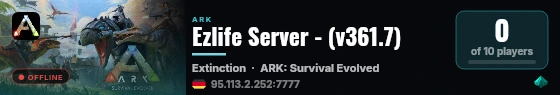 Ezlife Server - (v361.7) live status badge