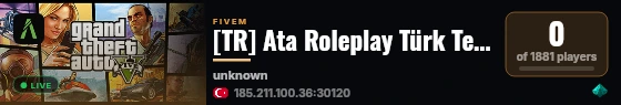 [TR] Ata Roleplay Türk Tema FPS+ live status badge