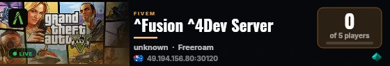 ^Fusion ^4Dev Server live status badge