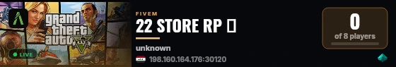 22 STORE RP ♪ live status badge