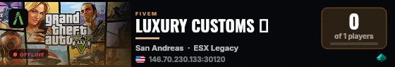 LUXURY CUSTOMS 💎 live status badge