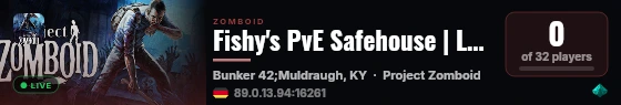 Fishy's PvE Safehouse | LGBTQ+ Community Server live status badge