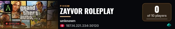 ZAYVOR ROLEPLAY live status badge