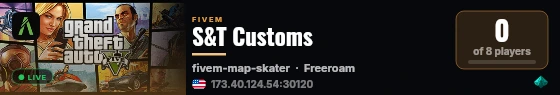 S&T Customs live status badge