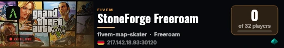 StoneForge Freeroam live status badge