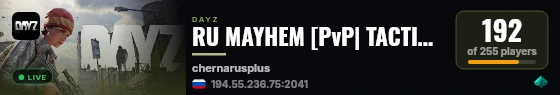 RU MAYHEM [PvP| TACTICAL| LOOT| INTENSE] live status badge