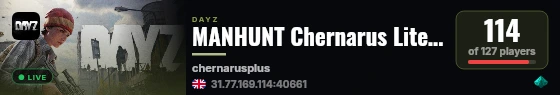 MANHUNT Chernarus Lite #2 [1PP] WIPE 12.09 live status badge