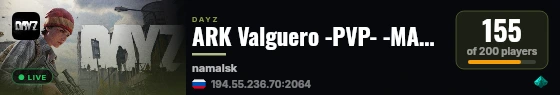 ARK Valguero -PVP- -MAP- -BASEBUILDING- live status badge