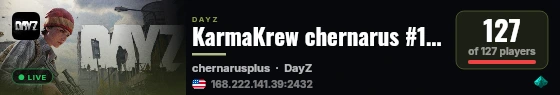 KarmaKrew chernarus #1 EU - SOLO DUO RIO | 1PP |VANILLA + MOD 02.09 live status badge