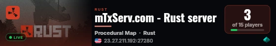 mTxServ.com - Rust server live status badge