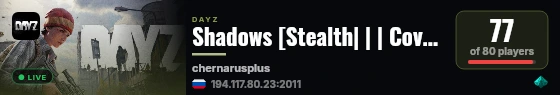 Shadows [Stealth| | | Covert| Tactical] live status badge