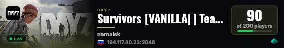 Survivors [VANILLA| | Team| CommVANILLA| Resilience] live status badge