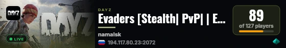 Evaders [Stealth| PvP| | Escape| Survival] live status badge