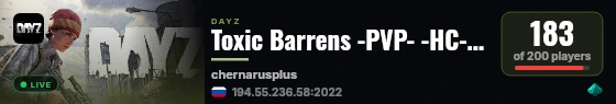 Toxic Barrens -PVP- -HC- -MODDED- -NO SAFEZONE- live status badge