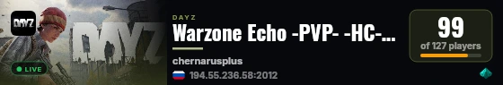 Warzone Echo -PVP- -HC- -LOOT+- -KOS- live status badge