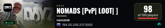 NOMADS [PvP| LOOT| ] live status badge