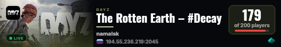 The Rotten Earth – #Decay live status badge