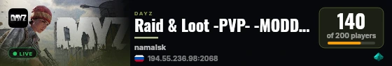 Raid & Loot -PVP- -MODDED- -HC- -RAID- -LOOT+- live status badge