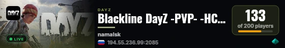 Blackline DayZ -PVP- -HC- -KOS- -NO SAFEZONE- live status badge