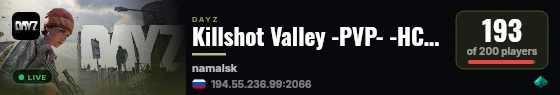 Killshot Valley -PVP- -HC- -KOS- -NO SAFEZONE- live status badge