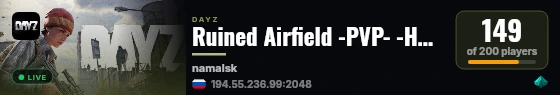 Ruined Airfield -PVP- -HC- -LOOT++- -NO SAFEZONE- live status badge