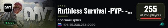 Ruthless Survival -PVP- -HC- -LOOT- -NO TRADERS- -RAID- live status badge