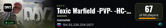 Toxic Warfield -PVP- -HC- -MODDED- -LOOT+- live status badge