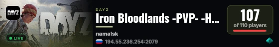 Iron Bloodlands -PVP- -HC- -LOOT++- -NO TRADERS- live status badge
