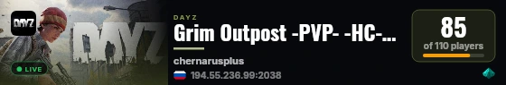 Grim Outpost -PVP- -HC- -NO SAFEZONE- -LOOT+- live status badge