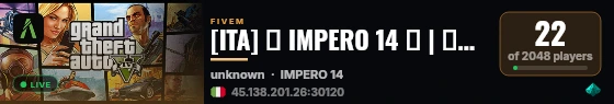 [ITA] 🦅 IMPERO 14 🦅 | 🟢⚪🔴ITALIA| 🔐 Allowlist ON | 📬 https://discord.gg/impero | 🦅🌎 live status badge