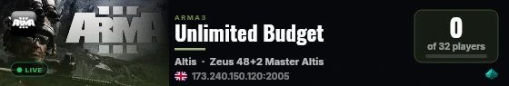 Unlimited Budget live status badge