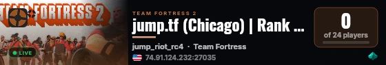 jump.tf (Chicago) | Rank 500 Only | Tempus Network live status badge