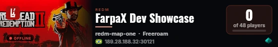 FarpaX Dev Showcase live status badge