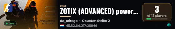 ZOTIX (ADVANCED) powered by PRACC.COM live status badge