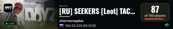 [RU] SEEKERS [Loot| TACTICAL| VANILLA] live status badge