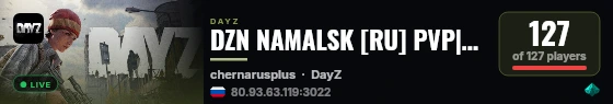 DZN NAMALSK [RU] PVP|3PP|VANILLA++ live status badge