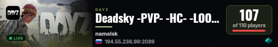 Deadsky -PVP- -HC- -LOOT++- -KOS- live status badge
